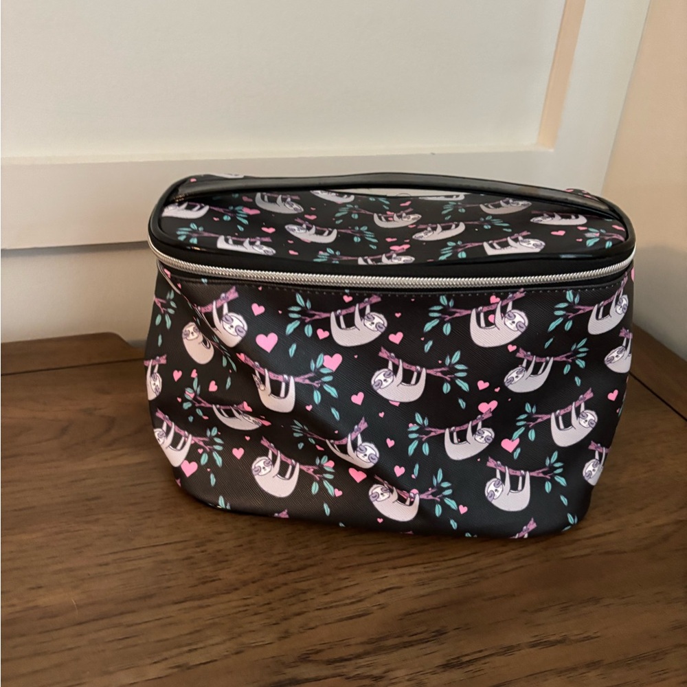 Sloth Print Cosmetic Bag